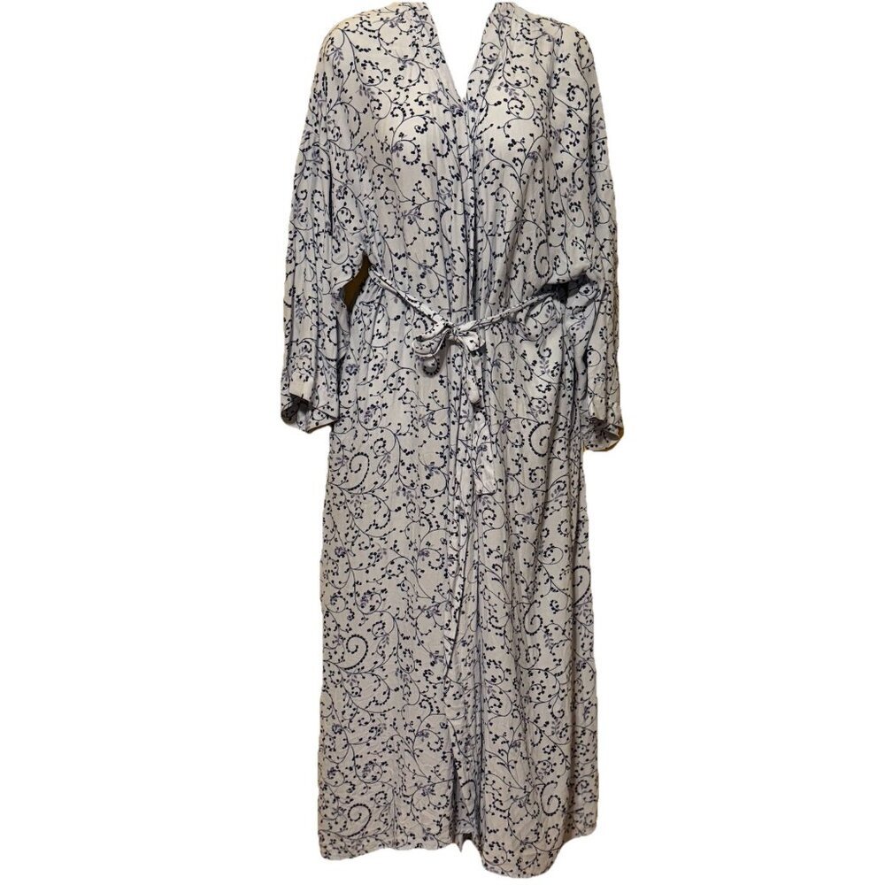 Marks & Spencer St Michael Women's Long Robe Light Blue Relax Size‎ Large